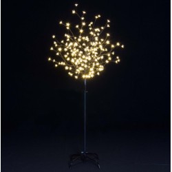 Dekorativní LED strom s květy, teple bílá, 150 cm