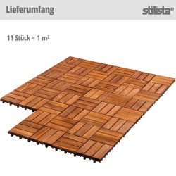 STILISTA Dřevěné dlaždice, mozaika 4 x 6, akát,1 m²