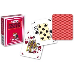 Modiano Poker karty, mini, 4 rohy, červené