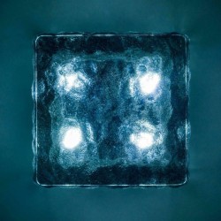 Venkovní solární osvětlení - skleněná kostka - bílá 9,5 x 9,5 x 4,5 cm