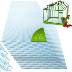 JAGO Polykarbonátové skleníkové desky, transparentní, 15 ks