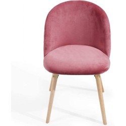 Miadomodo Sada jídelních židlí sametové, růžová, 2 ks