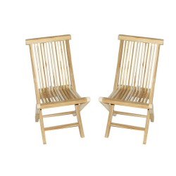 DIVERO Set 2 skládacích židlí z týkového dřeva, 89x46x62 cm