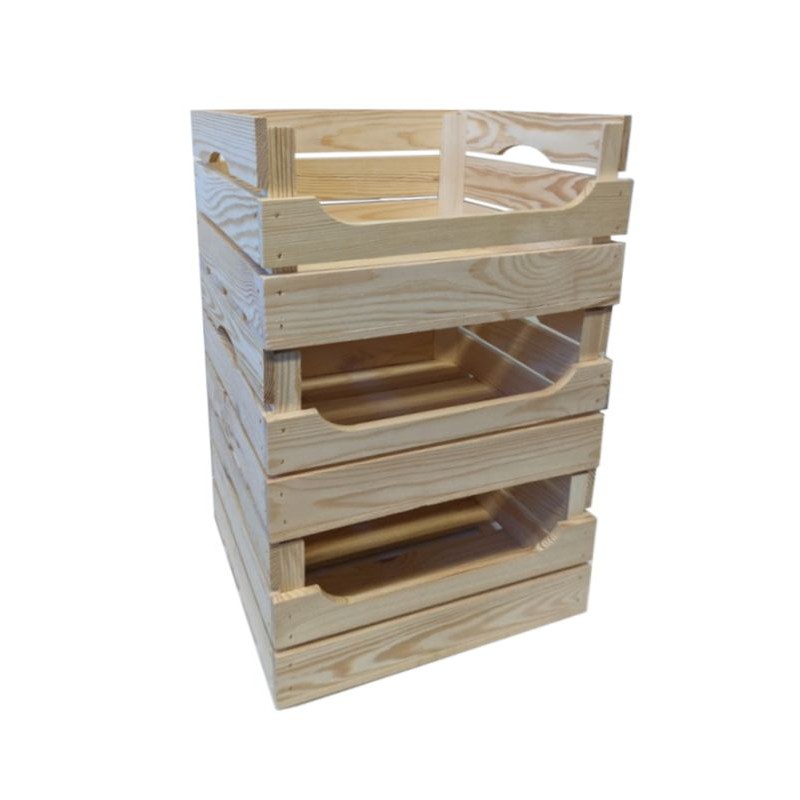 Set dřevěných boxů TRIO, 30 x 21,5 x 40 cm