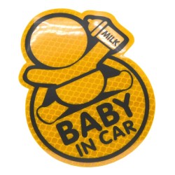 Samolepka reflexní Baby in car, žlutá