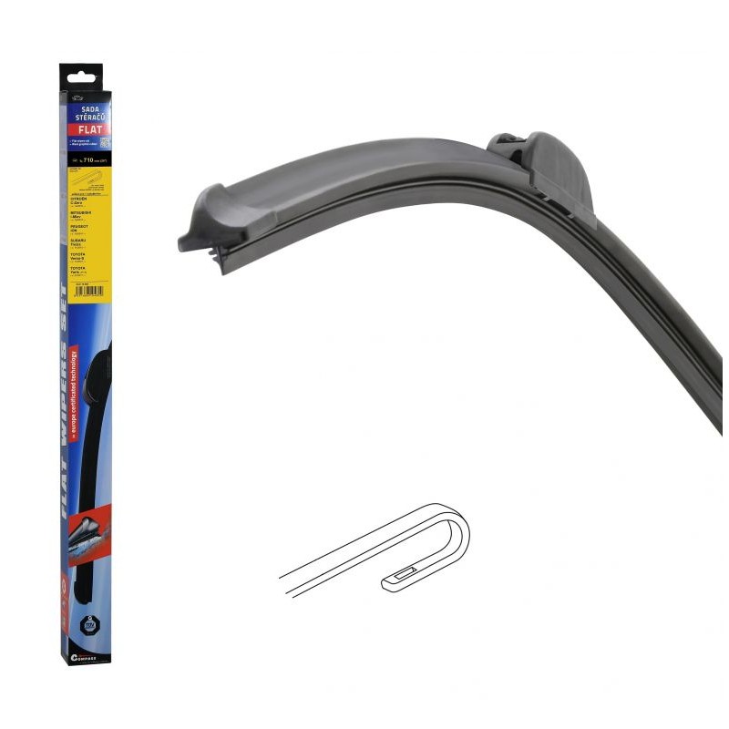 Stěrač Flat set (hook) - 710 mm