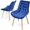 MIADOMODO Sada prošívaných jídelních židlí, modrá 8 ks