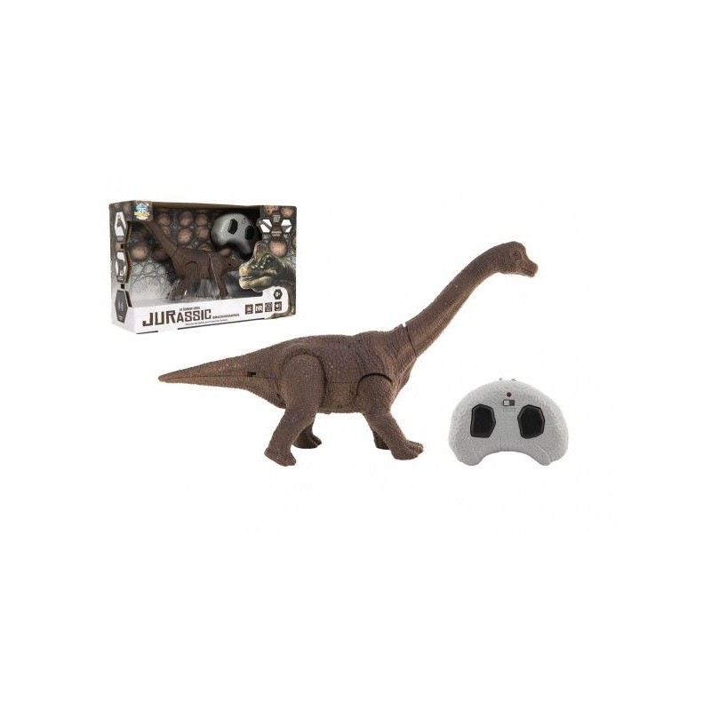 Dinosaurus na ovládání IC plast 27cm na baterie se světlem se zvukem v krabičce 33x21x10cm