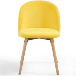 Miadomodo Sada jídelních židlí sametové, žlutá, 2 ks