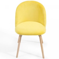 MIADOMODO Sada jídelních židlí sametové, žlutá, 4 ks