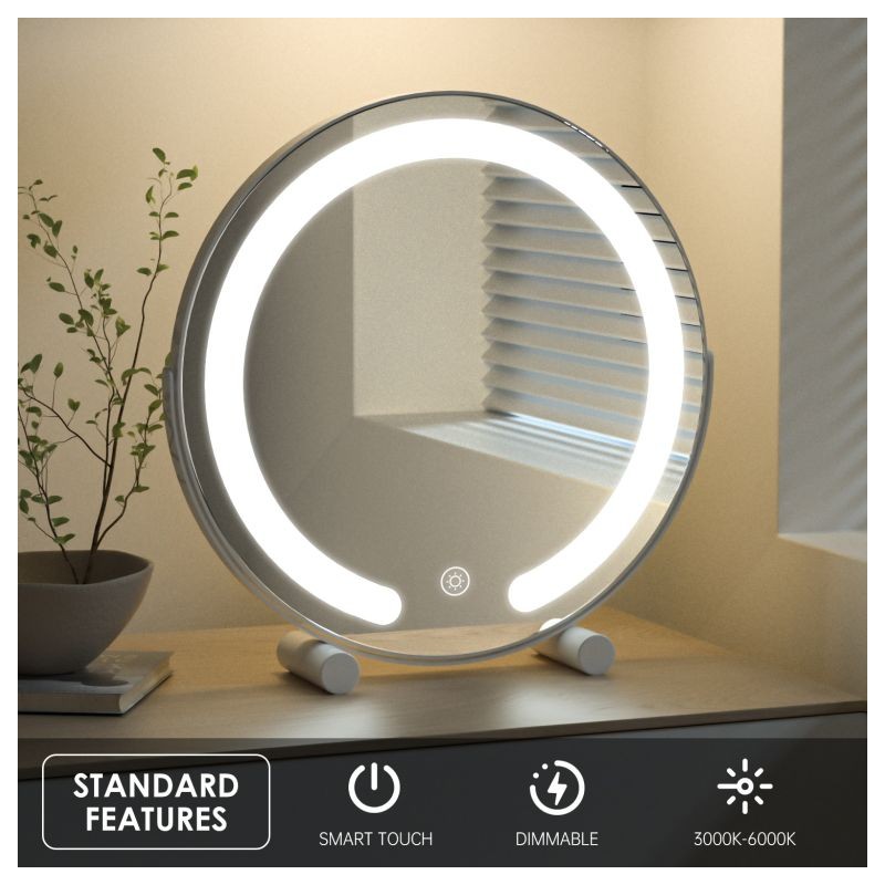 Ireda Stolní LED Zrcadlo s dotykovým ovládáním, 30x30cm